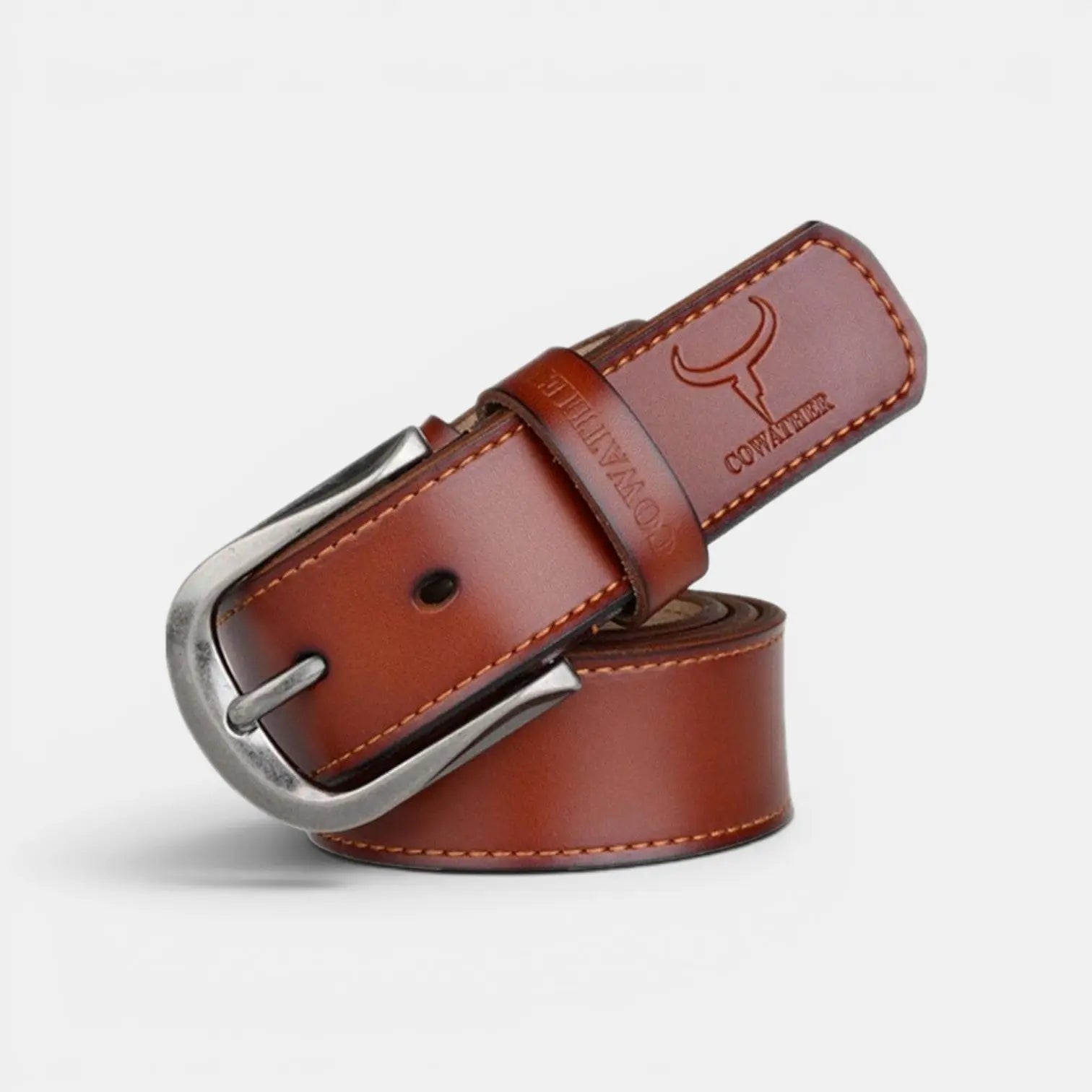 Ceinture Cuir Homme Casual Cowboy Boucle Ardillon Argentée | Cowvex La Maison de la Ceinture