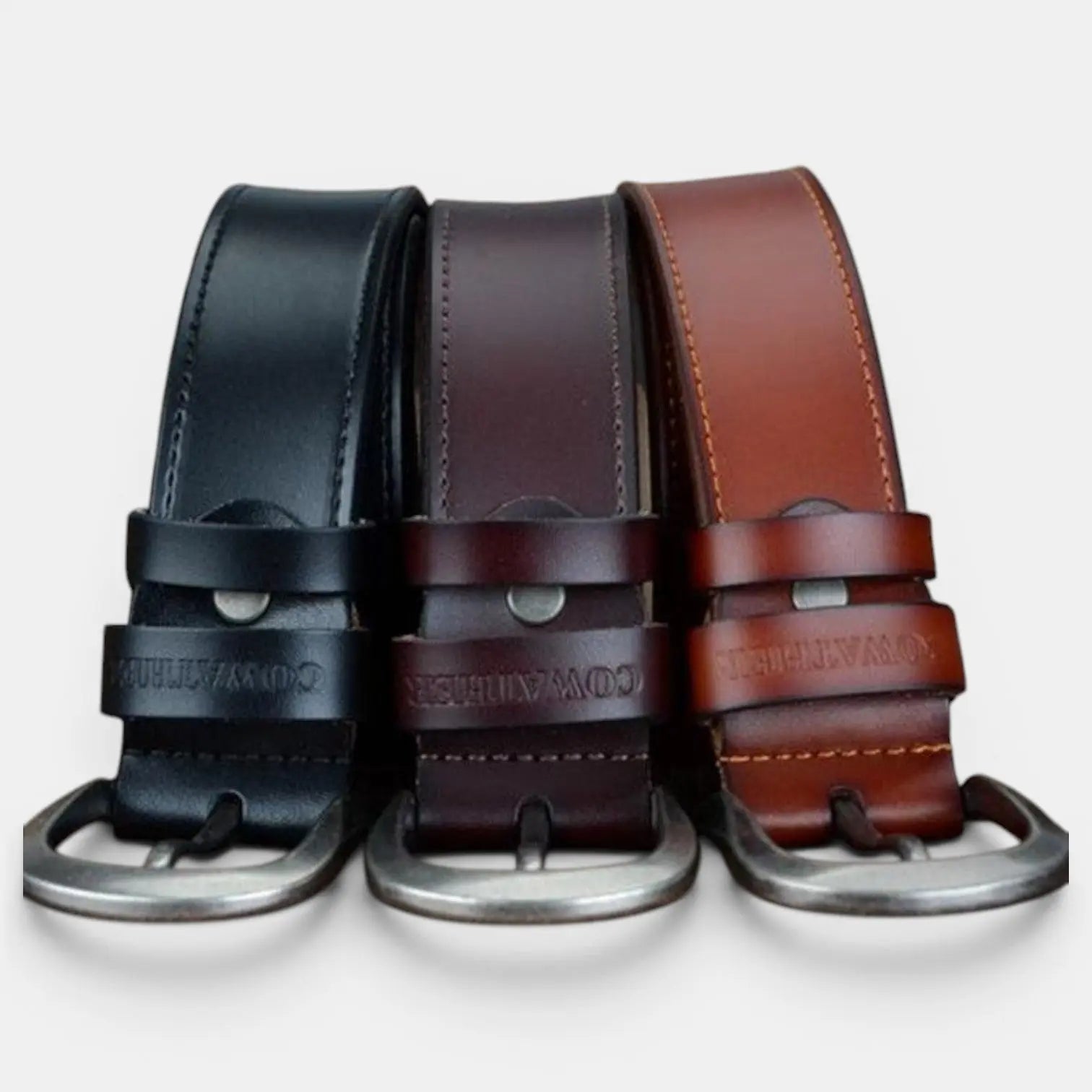 Ceinture Cuir Homme Casual Cowboy Boucle Ardillon Argentée | Cowvex La Maison de la Ceinture