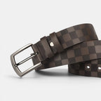 Ceinture Cuir Texturé Damier Homme Boucle Ardillon | Darvex La Maison de la Ceinture