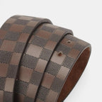 Ceinture Cuir Texturé Damier Homme Boucle Ardillon | Darvex La Maison de la Ceinture