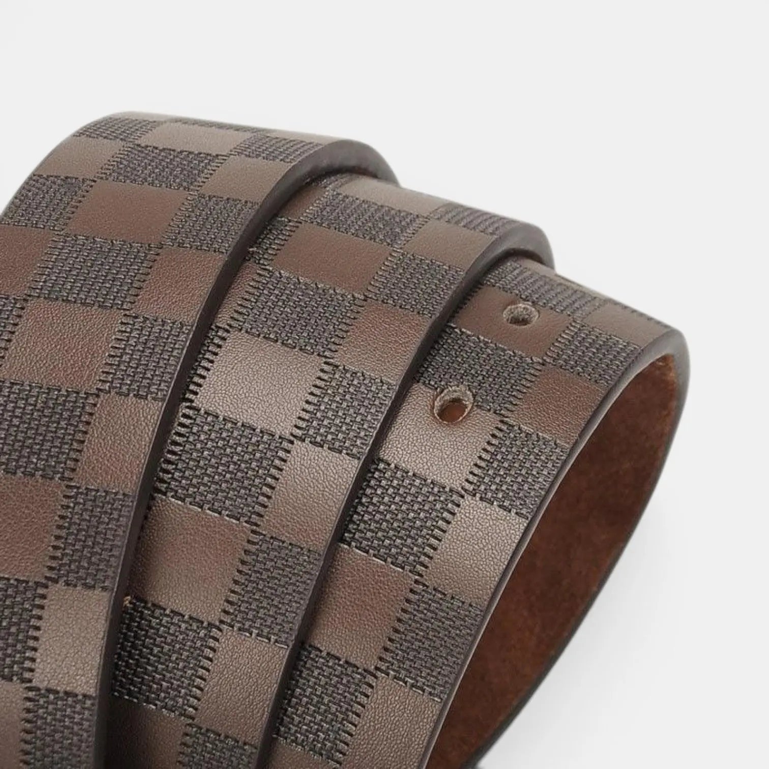 Ceinture Cuir Texturé Damier Homme Boucle Ardillon | Darvex La Maison de la Ceinture