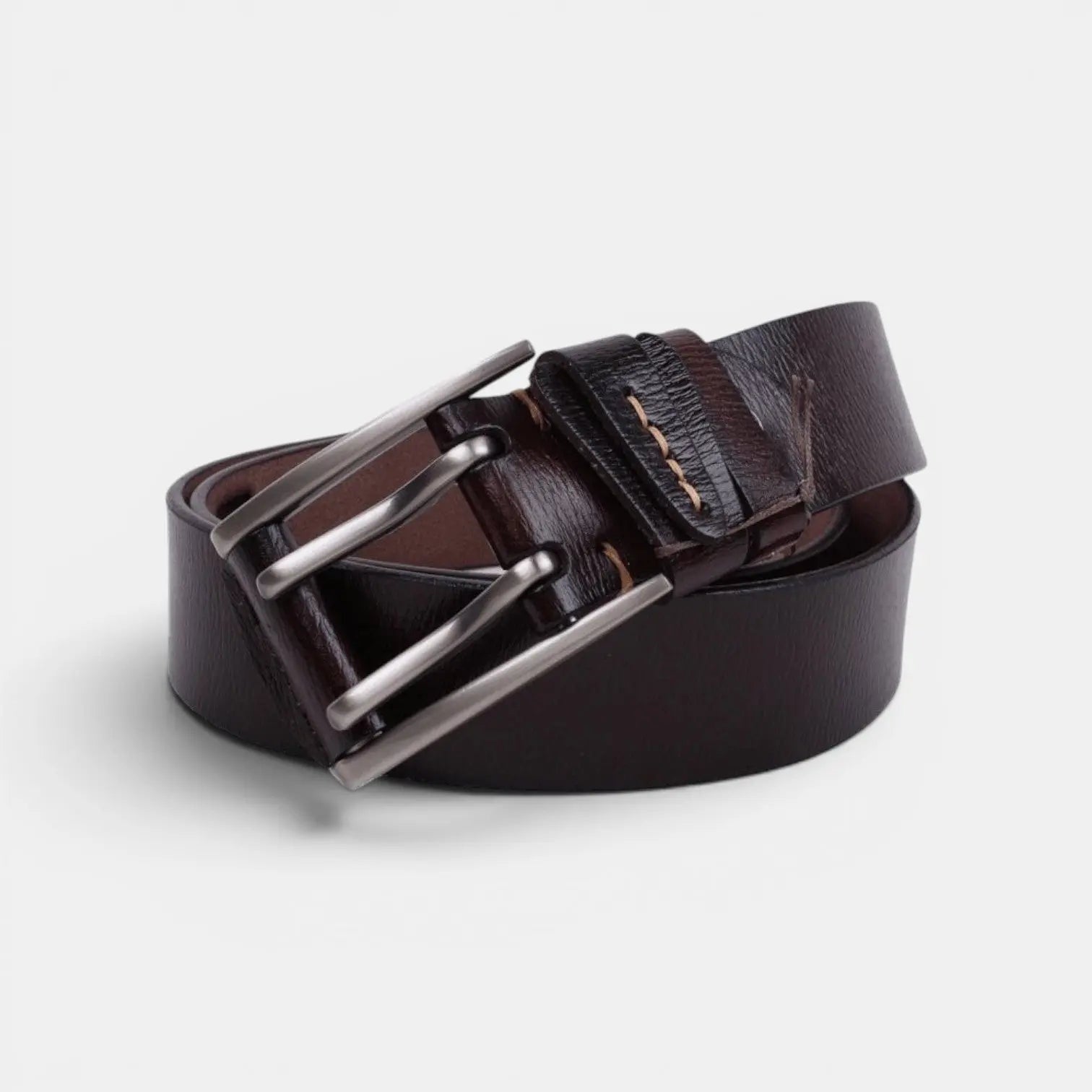 Ceinture Cuir Lisse Casual Homme Boucle Double Ardillon | Talvox La Maison de la Ceinture