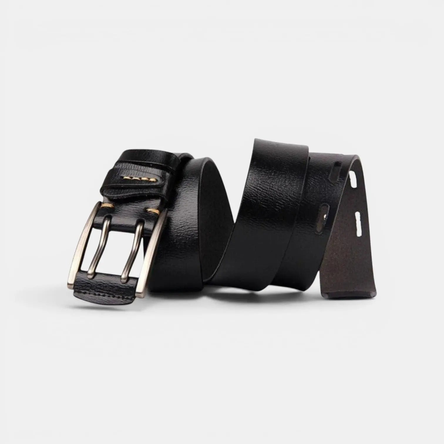 Ceinture Cuir Lisse Casual Homme Boucle Double Ardillon | Talvox La Maison de la Ceinture