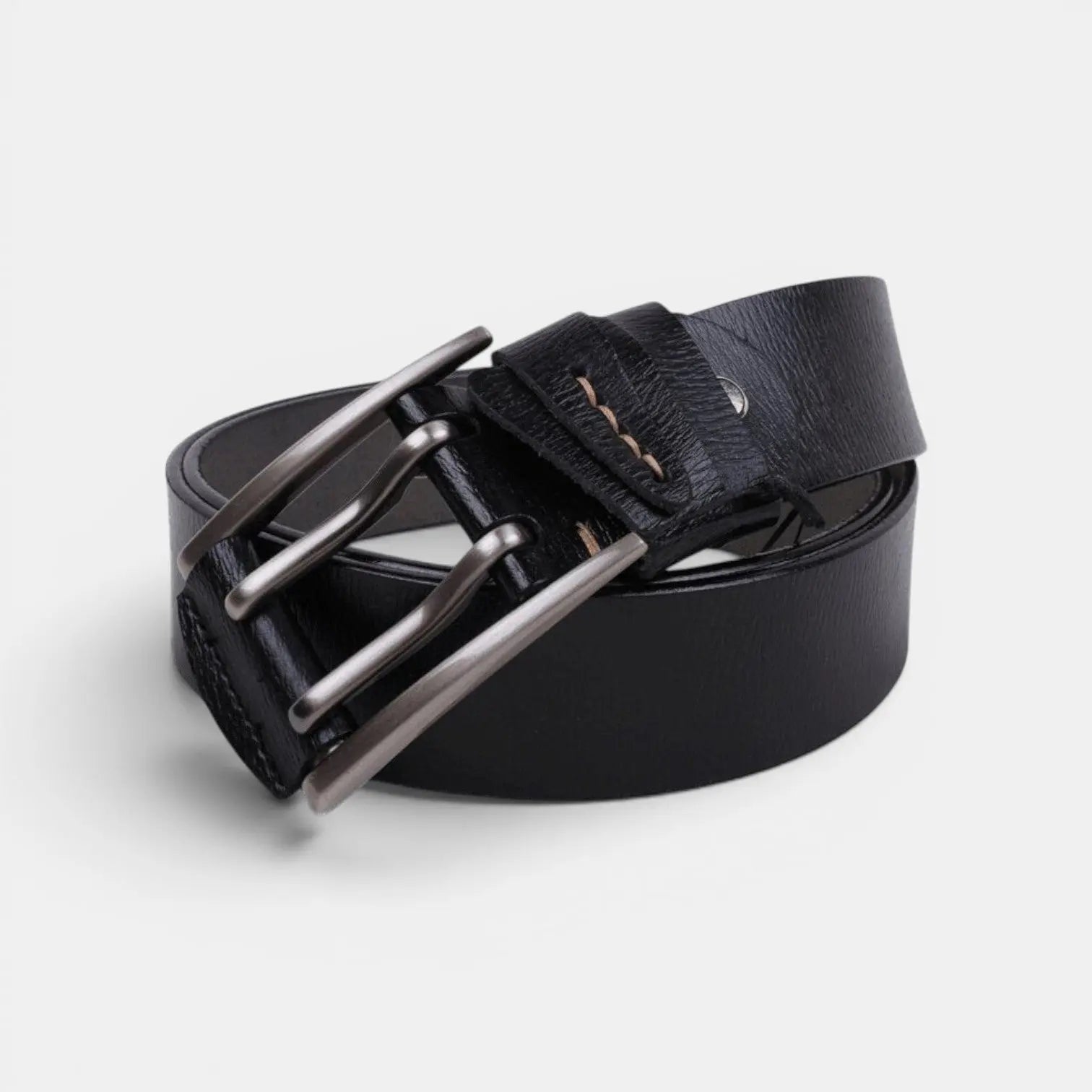 Ceinture Cuir Lisse Casual Homme Boucle Double Ardillon | Talvox La Maison de la Ceinture