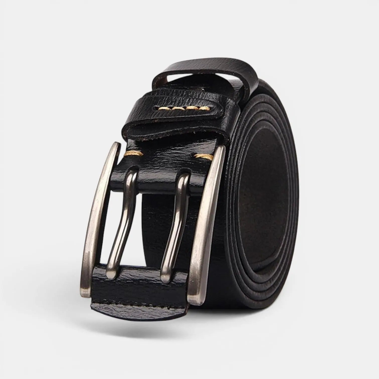 Ceinture Cuir Lisse Casual Homme Boucle Double Ardillon | Talvox La Maison de la Ceinture