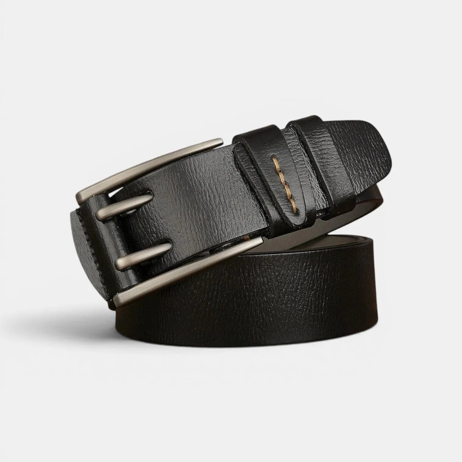 Ceinture Cuir Lisse Casual Homme Boucle Double Ardillon | Talvox La Maison de la Ceinture