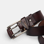Ceinture Cuir Lisse Casual Homme Boucle Double Ardillon | Talvox La Maison de la Ceinture