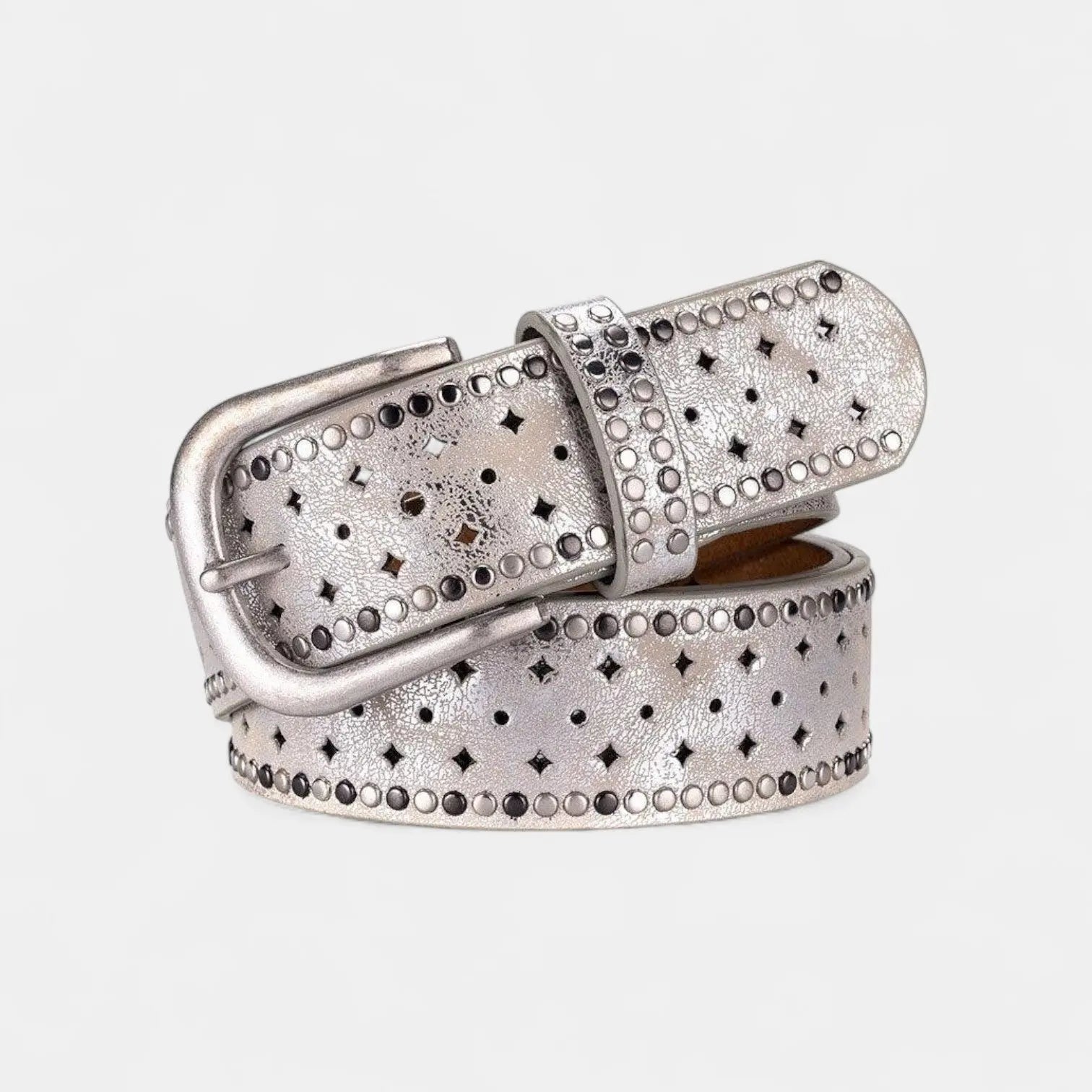 Ceinture Cuir Cloutée Ajourée Femme Boucle Ardillon | Cluvex La Maison de la Ceinture