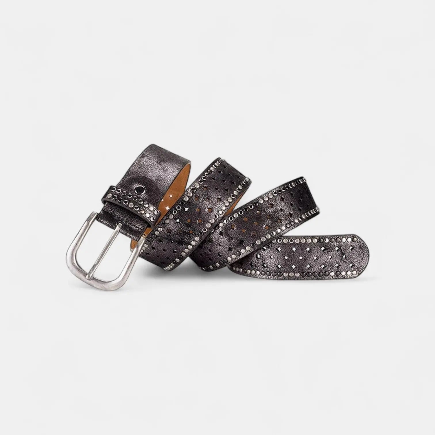 Ceinture Cuir Cloutée Ajourée Femme Boucle Ardillon | Cluvex La Maison de la Ceinture
