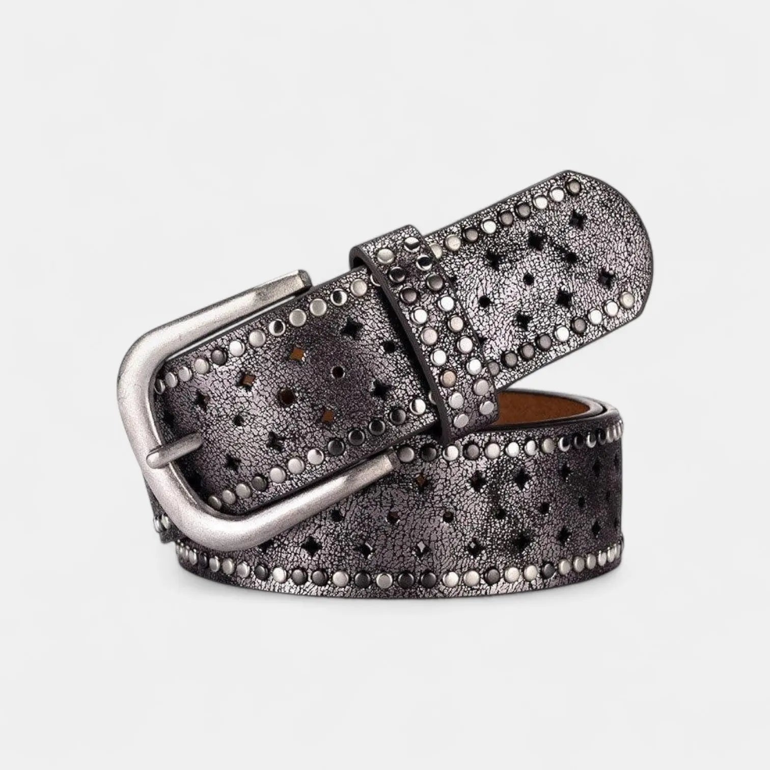 Ceinture Cuir Cloutée Ajourée Femme Boucle Ardillon | Cluvex La Maison de la Ceinture