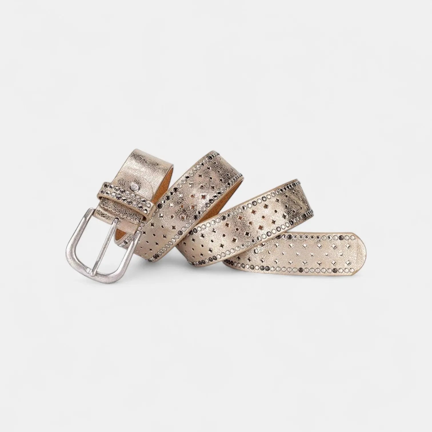 Ceinture Cuir Cloutée Ajourée Femme Boucle Ardillon | Cluvex La Maison de la Ceinture