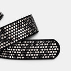 Ceinture Simili Cuir Femme Cloutée Boucle Arrondie | Vernasi