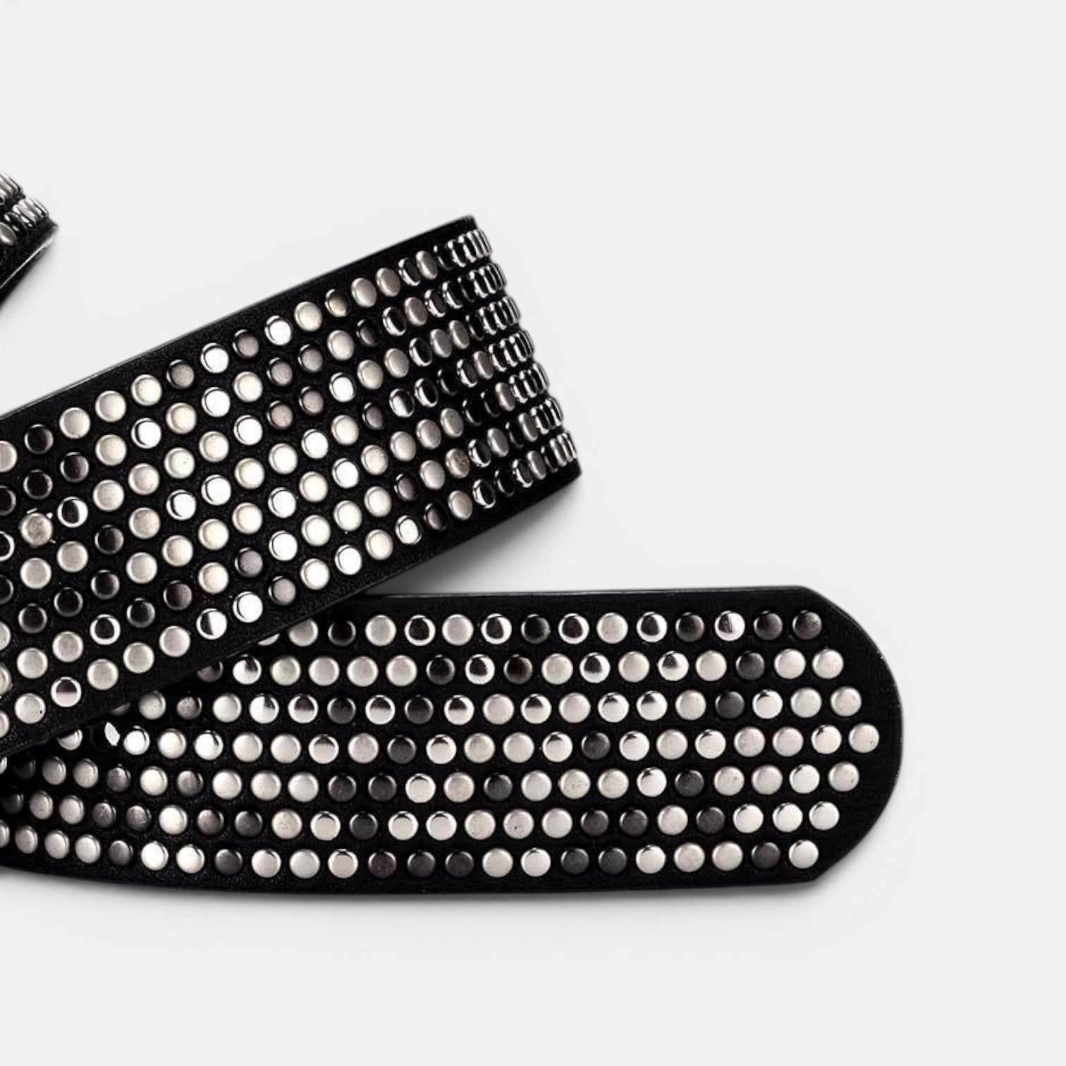 Ceinture Simili Cuir Femme Cloutée Boucle Arrondie | Vernasi