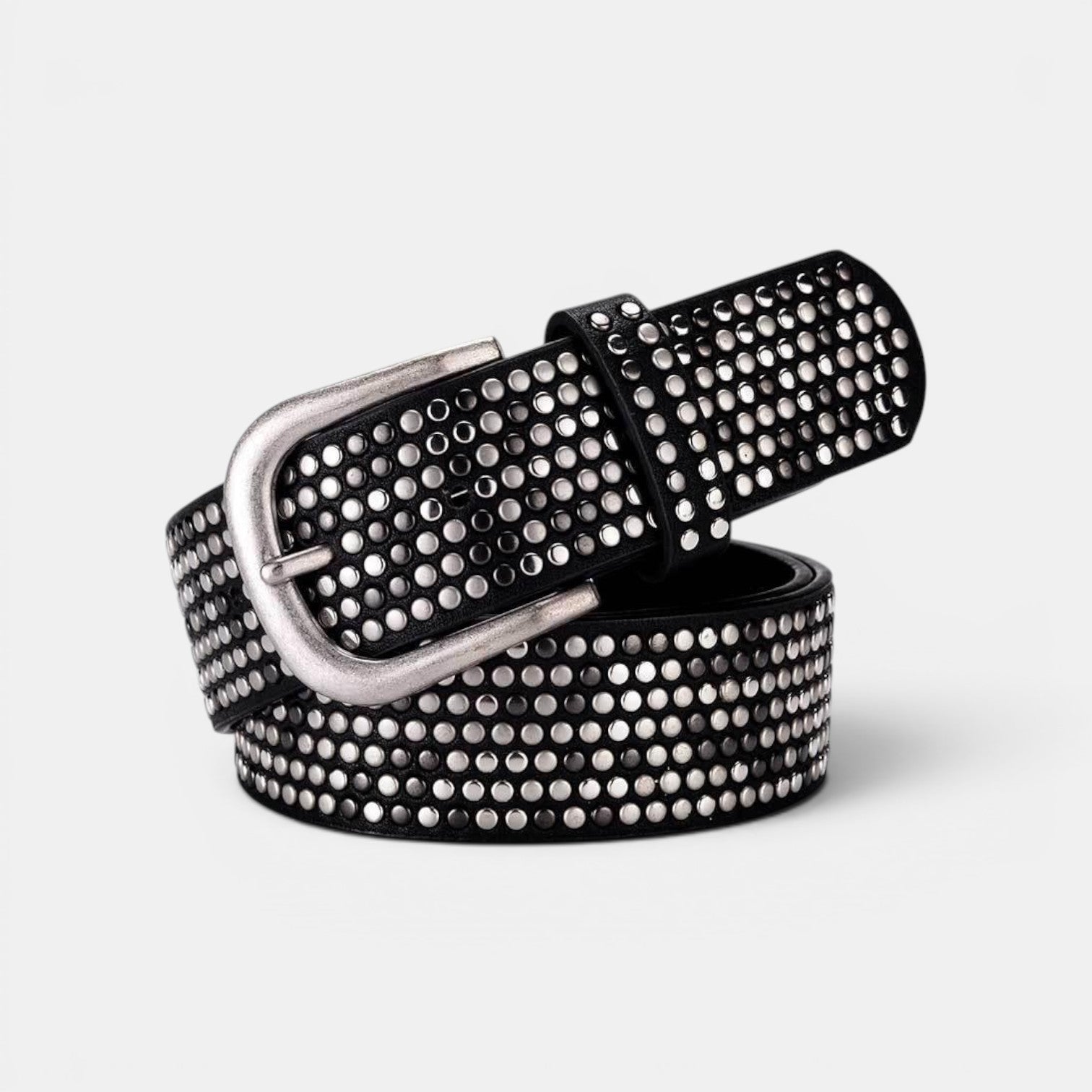 Ceinture Simili Cuir Femme Cloutée Boucle Arrondie | Vernasi