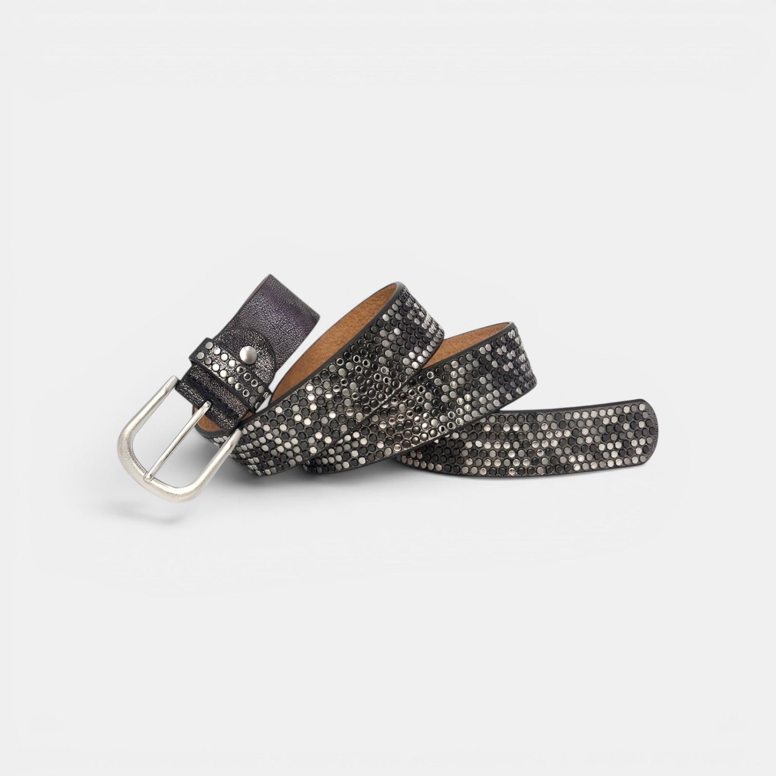 Ceinture Simili Cuir Femme Cloutée Boucle Arrondie | Vernasi
