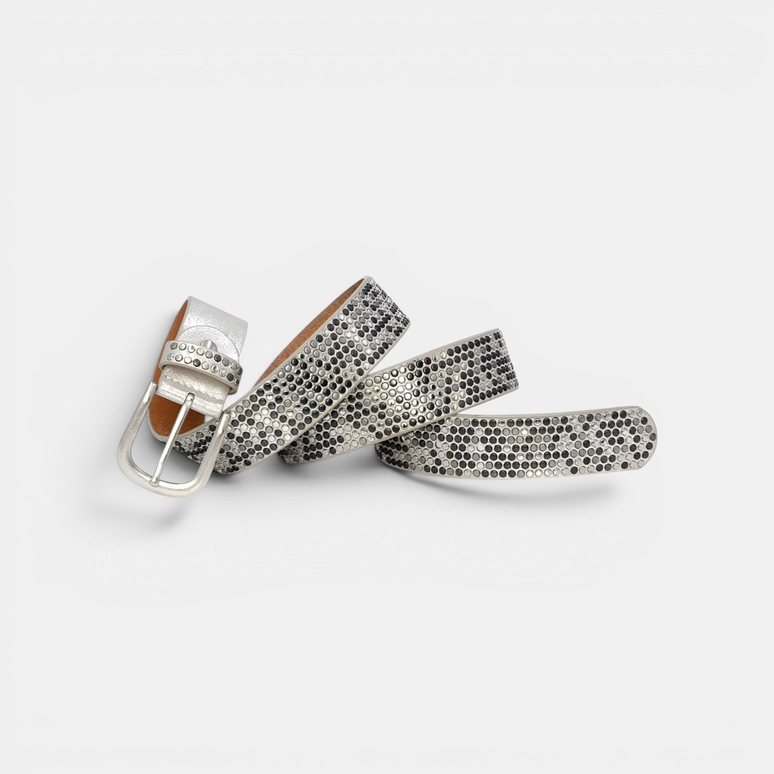 Ceinture Simili Cuir Femme Cloutée Boucle Arrondie | Vernasi