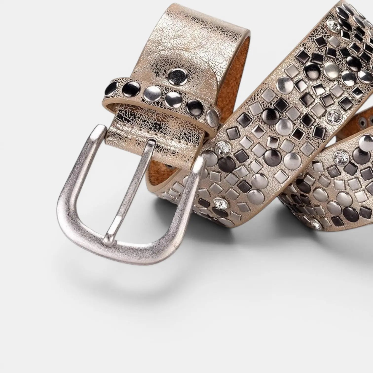 Ceinture Simili Vegan Femme Cloutée Rivets Boucle Ardillon | Clorvex La Maison de la Ceinture