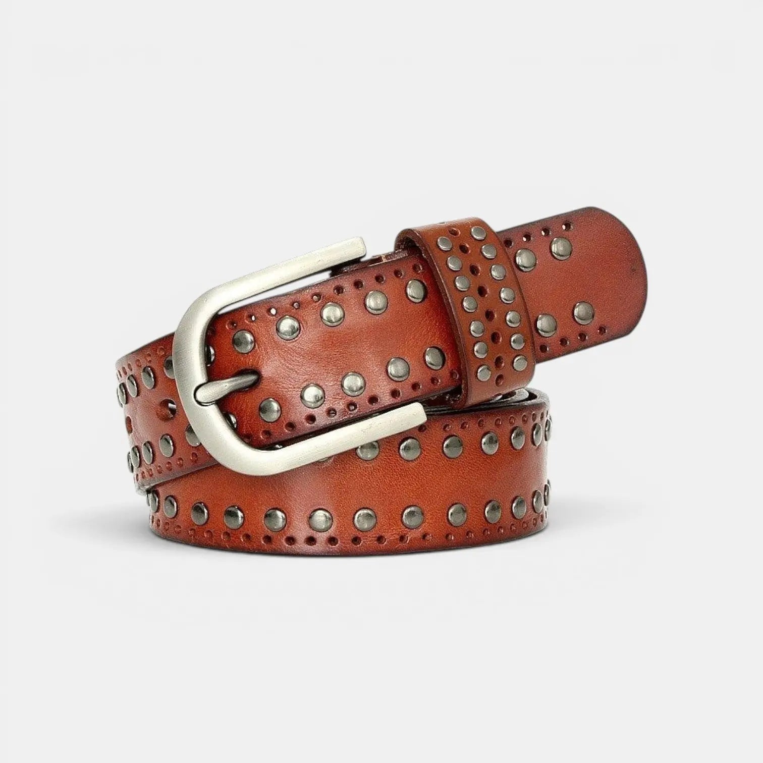 Ceinture Cuir Cloutée Perforée Femme Boucle Ardillon | Talvix La Maison de la Ceinture