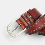 Ceinture Cuir Cloutée Perforée Femme Boucle Ardillon | Talvix La Maison de la Ceinture