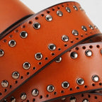 Ceinture Cuir Cloutée Perforée Femme Boucle Ardillon | Talvix La Maison de la Ceinture