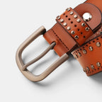 Ceinture Cuir Cloutée Perforée Femme Boucle Ardillon | Talvix La Maison de la Ceinture