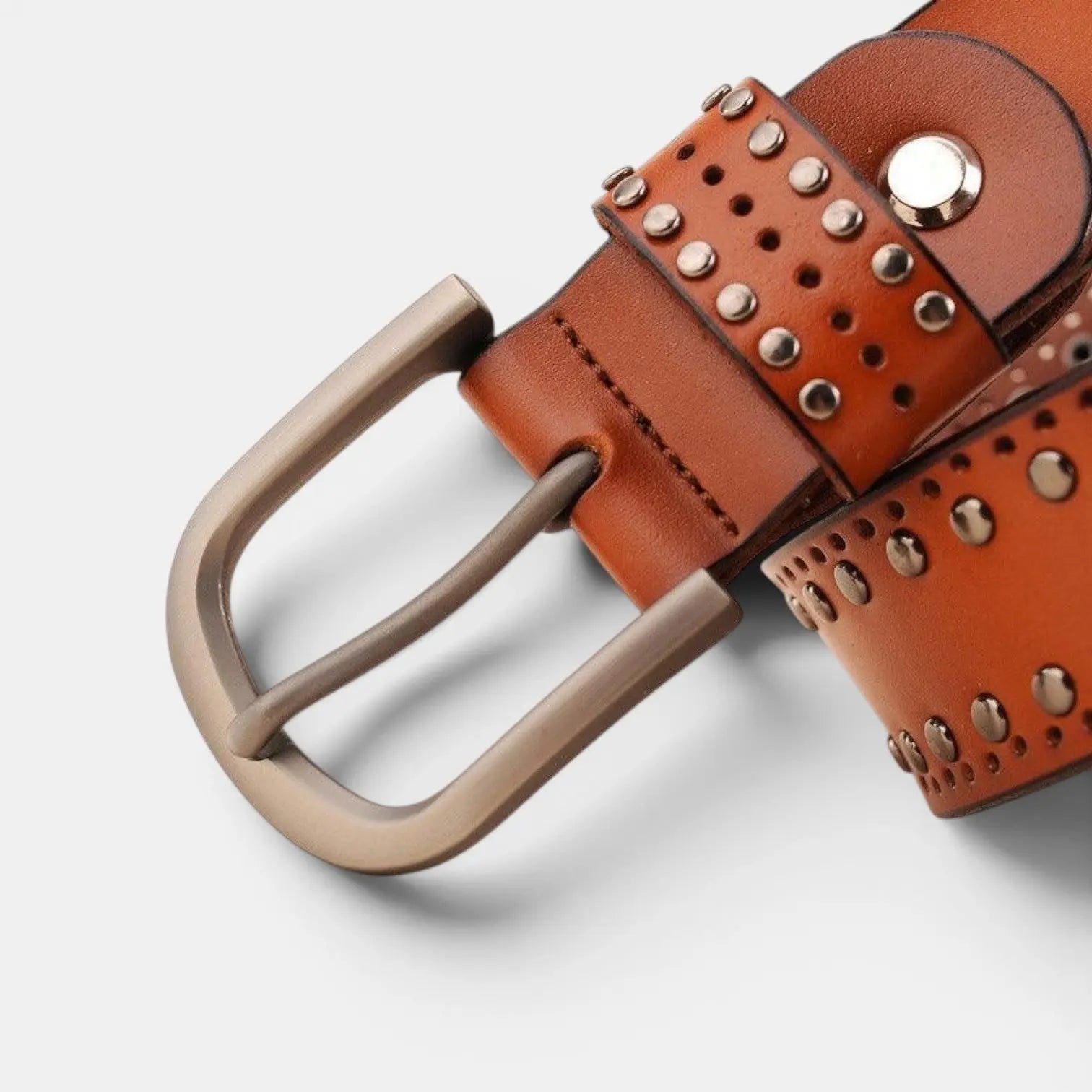 Ceinture Cuir Cloutée Perforée Femme Boucle Ardillon | Talvix La Maison de la Ceinture