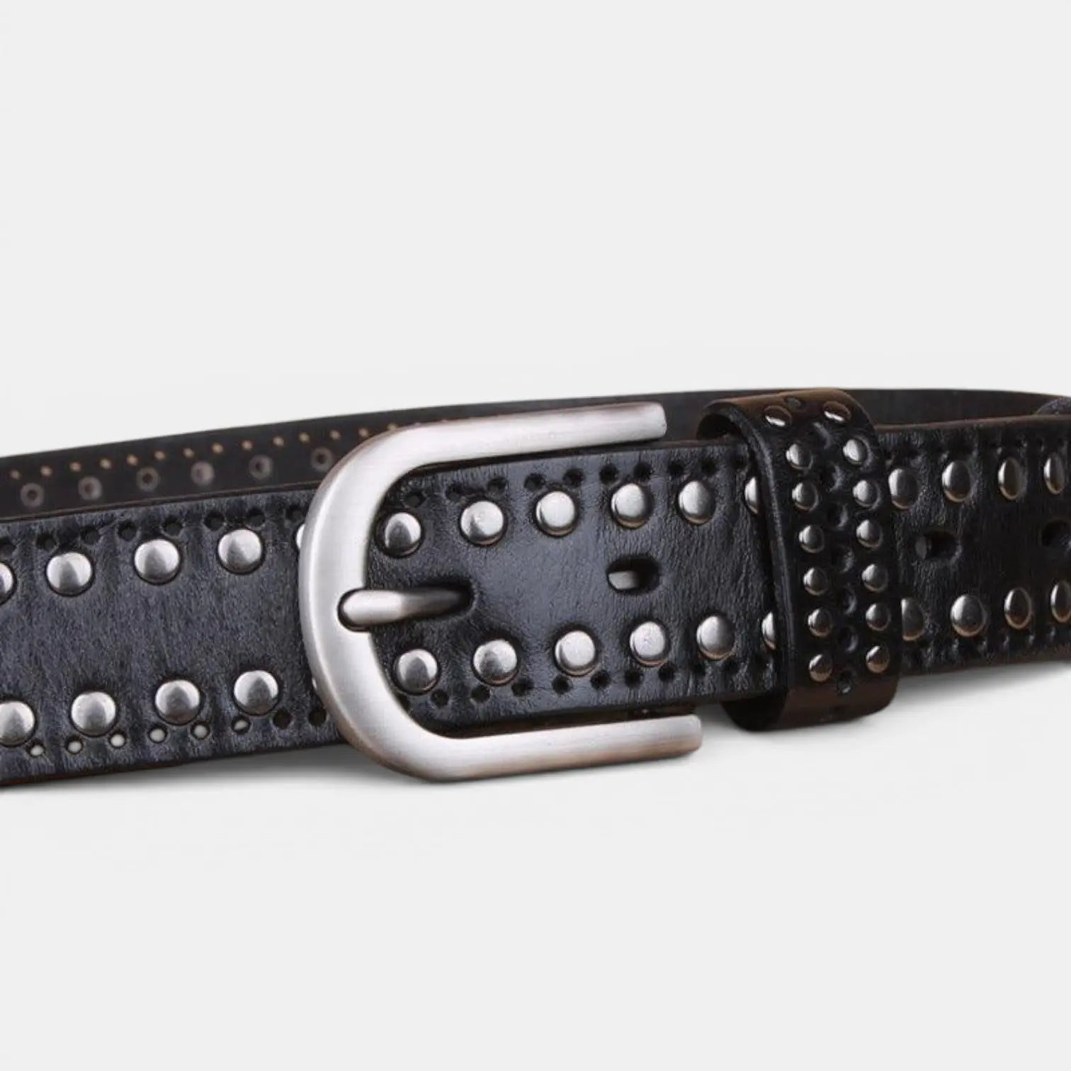 Ceinture Cuir Cloutée Perforée Femme Boucle Ardillon | Talvix La Maison de la Ceinture