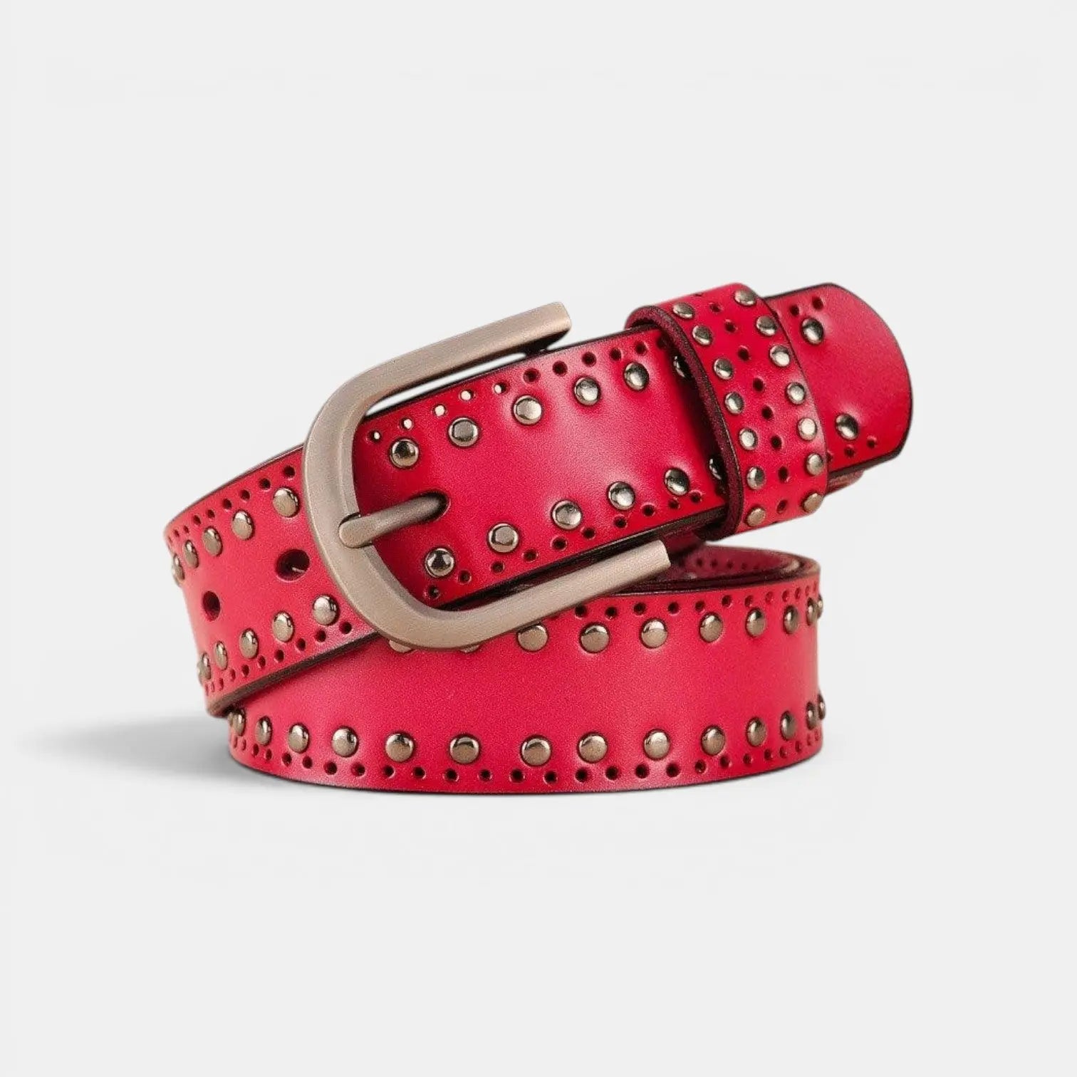 Ceinture Cuir Cloutée Perforée Femme Boucle Ardillon | Talvix La Maison de la Ceinture