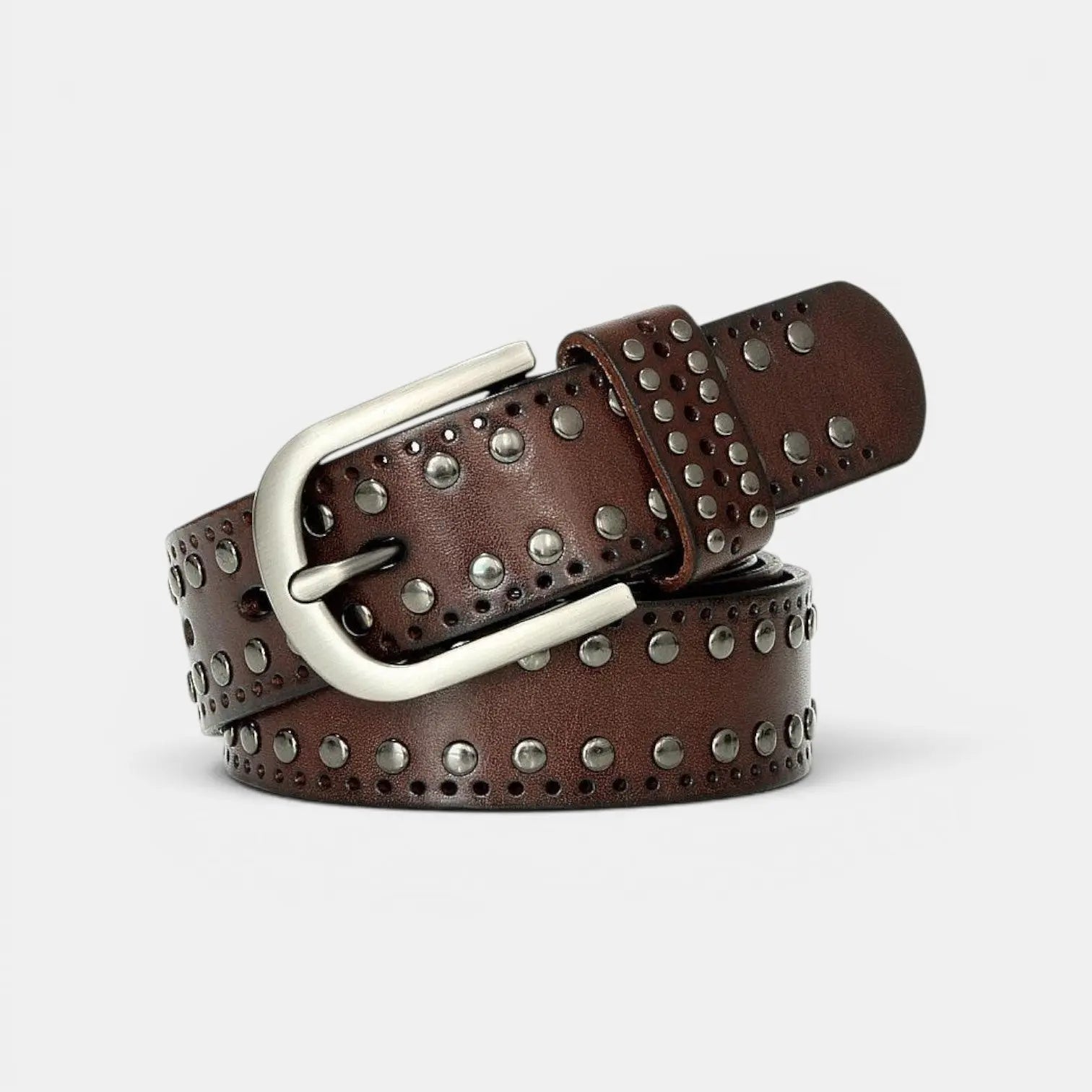 Ceinture Cuir Cloutée Perforée Femme Boucle Ardillon | Talvix La Maison de la Ceinture