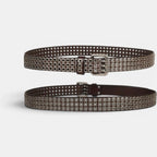 Ceinture Cloutée Cuir Rivets Boucle Triple Ardillon Mixte | Rivex La Maison de la Ceinture