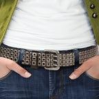 Ceinture Cloutée Cuir Rivets Boucle Triple Ardillon Mixte | Rivex La Maison de la Ceinture