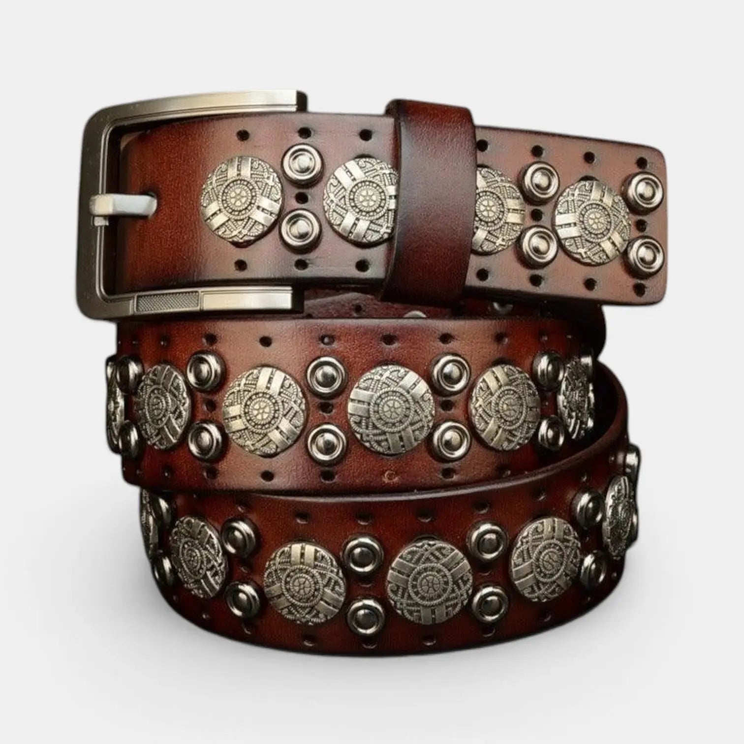 Ceinture Cloutée Cuir Homme Rivets Décorés Boucle Ardillon | Rikvox La Maison de la Ceinture