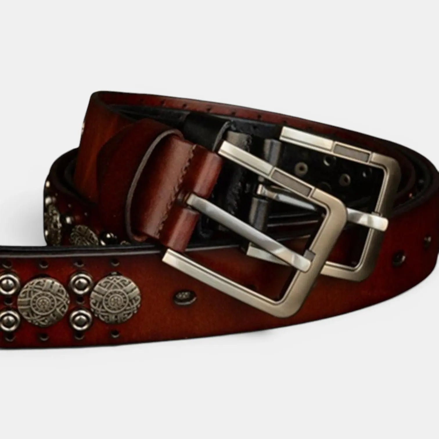 Ceinture Cloutée Cuir Homme Rivets Décorés Boucle Ardillon | Rikvox La Maison de la Ceinture