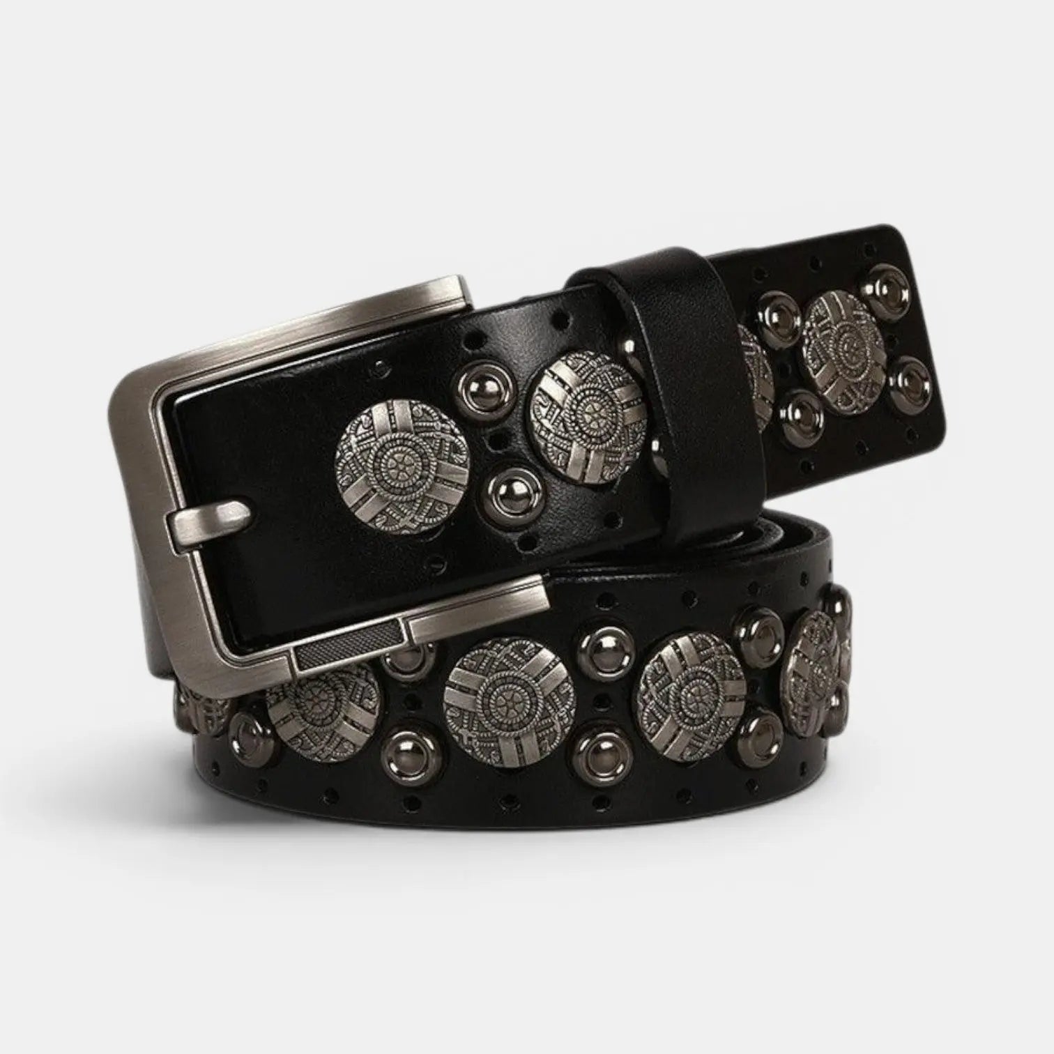 Ceinture Cloutée Cuir Homme Rivets Décorés Boucle Ardillon | Rikvox La Maison de la Ceinture