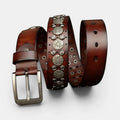 Ceinture Cloutée Cuir Homme Rivets Décorés Boucle Ardillon | Rikvox La Maison de la Ceinture