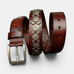 Ceinture Cloutée Cuir Homme Rivets Décorés Boucle Ardillon | Rikvox La Maison de la Ceinture