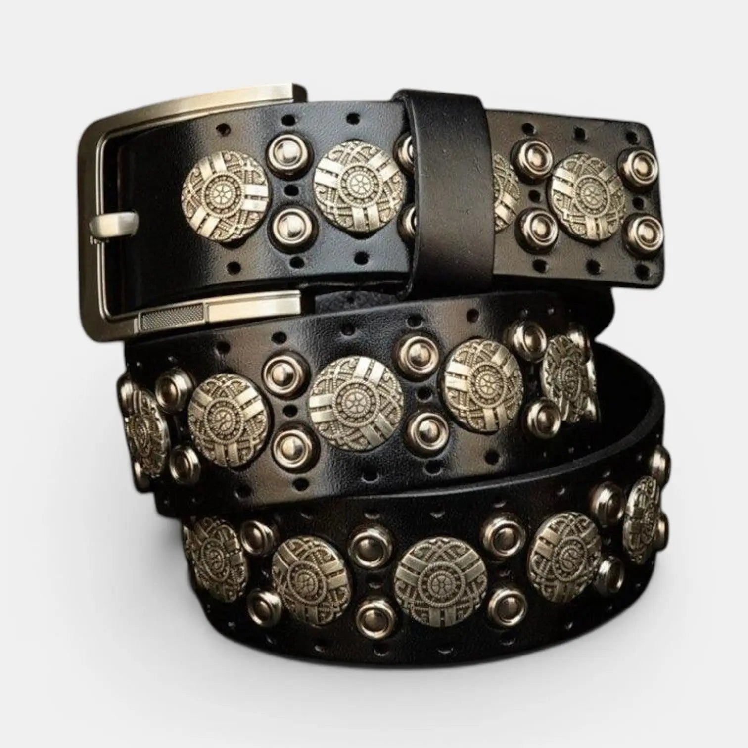 Ceinture Cloutée Cuir Homme Rivets Décorés Boucle Ardillon | Rikvox La Maison de la Ceinture