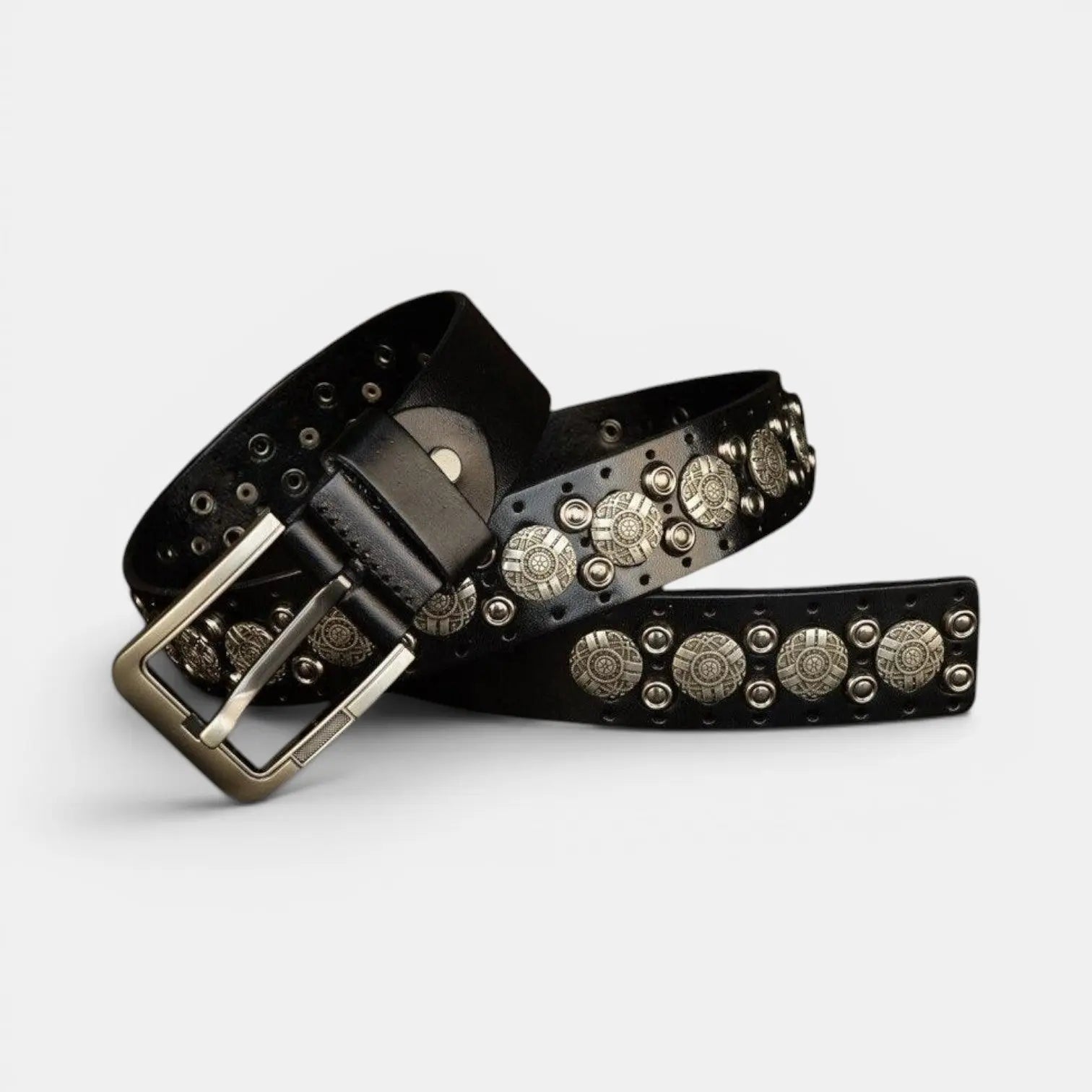Ceinture Cloutée Cuir Homme Rivets Décorés Boucle Ardillon | Rikvox La Maison de la Ceinture