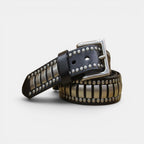 Ceinture Cuir Cloutée Boucle Ardillon Homme Noire | Vorkane