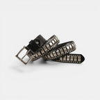 Ceinture Cuir Cloutée Boucle Ardillon Homme Noire | Vorkane