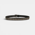 Ceinture Cuir Cloutée Boucle Ardillon Homme Noire | Vorkane