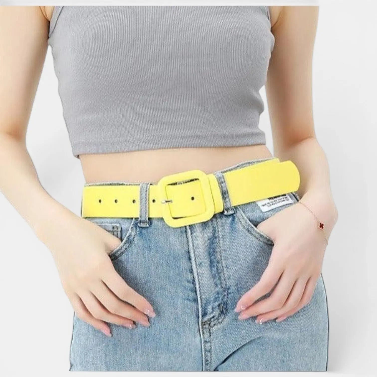 Ceinture Simili Vegan Femme Boucle Carrée Colorée | Teivox La Maison de la Ceinture