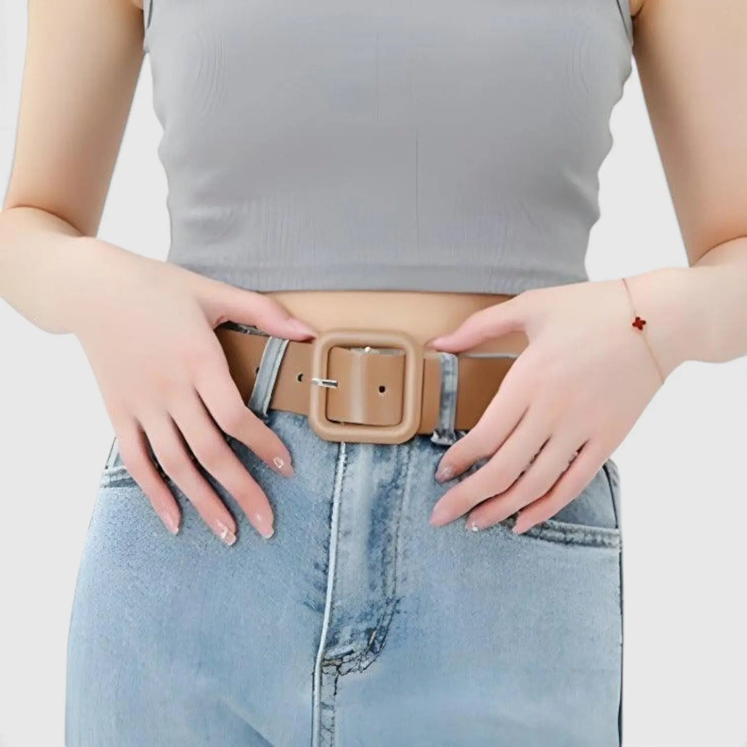 Ceinture Simili Vegan Femme Boucle Carrée Colorée | Teivox La Maison de la Ceinture