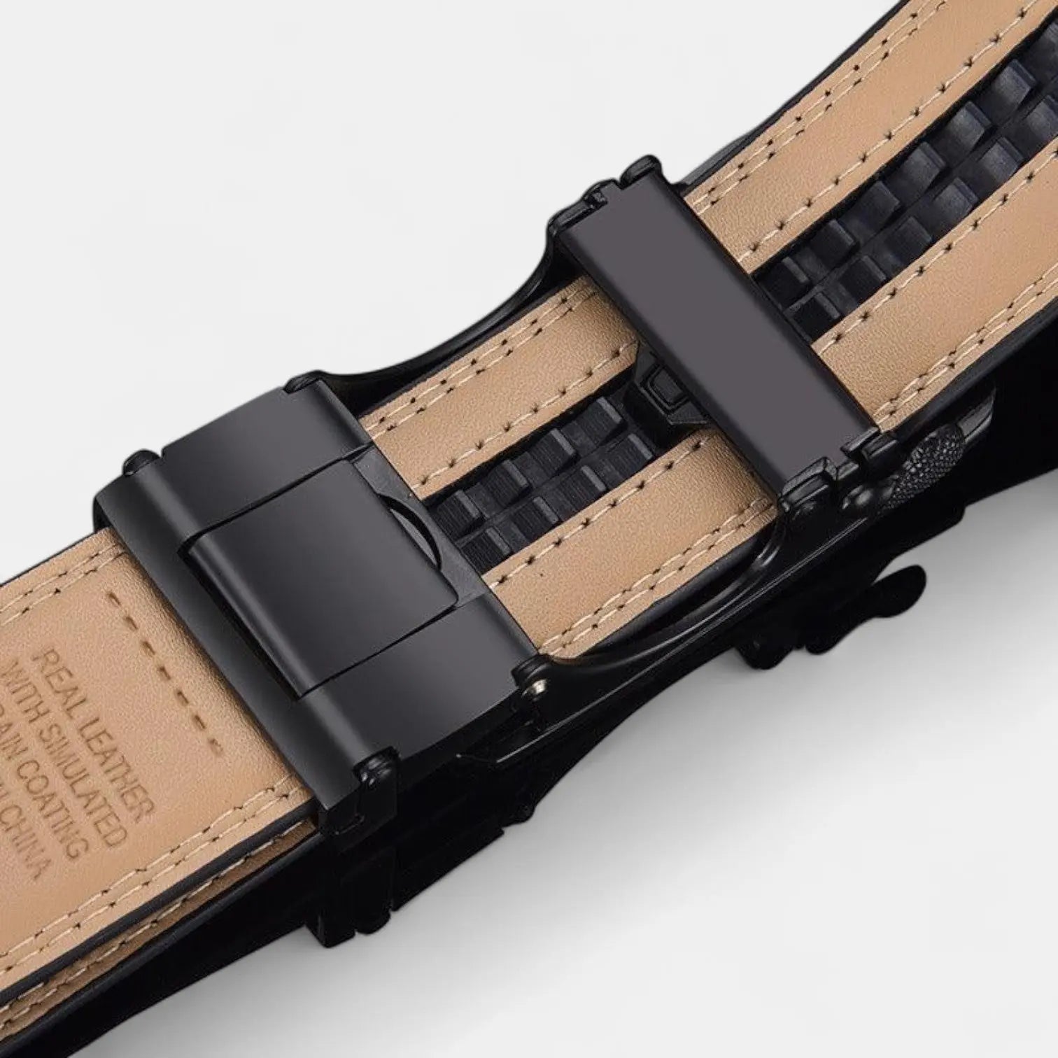 Ceinture Cuir Homme Costume Boucle Automatique Noire | Folvex La Maison de la Ceinture