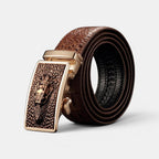 Ceinture Cuir Aspect Crocodile Boucle Automatique Homme | Kelvaz