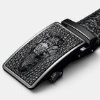Ceinture Cuir Aspect Crocodile Boucle Automatique Homme | Kelvaz