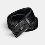 Ceinture Cuir Aspect Crocodile Boucle Automatique Homme | Kelvaz