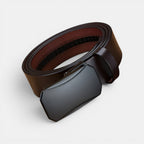 Ceinture Cuir Pleine Fleur Homme Boucle Automatique Noire | Vantor