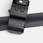 Ceinture Cuir Pleine Fleur Homme Boucle Automatique Noire | Vantor