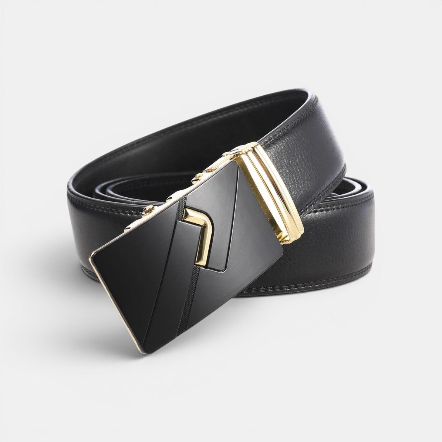 Ceinture Cuir Homme Boucle Automatique Costume Noire | Kelvarn